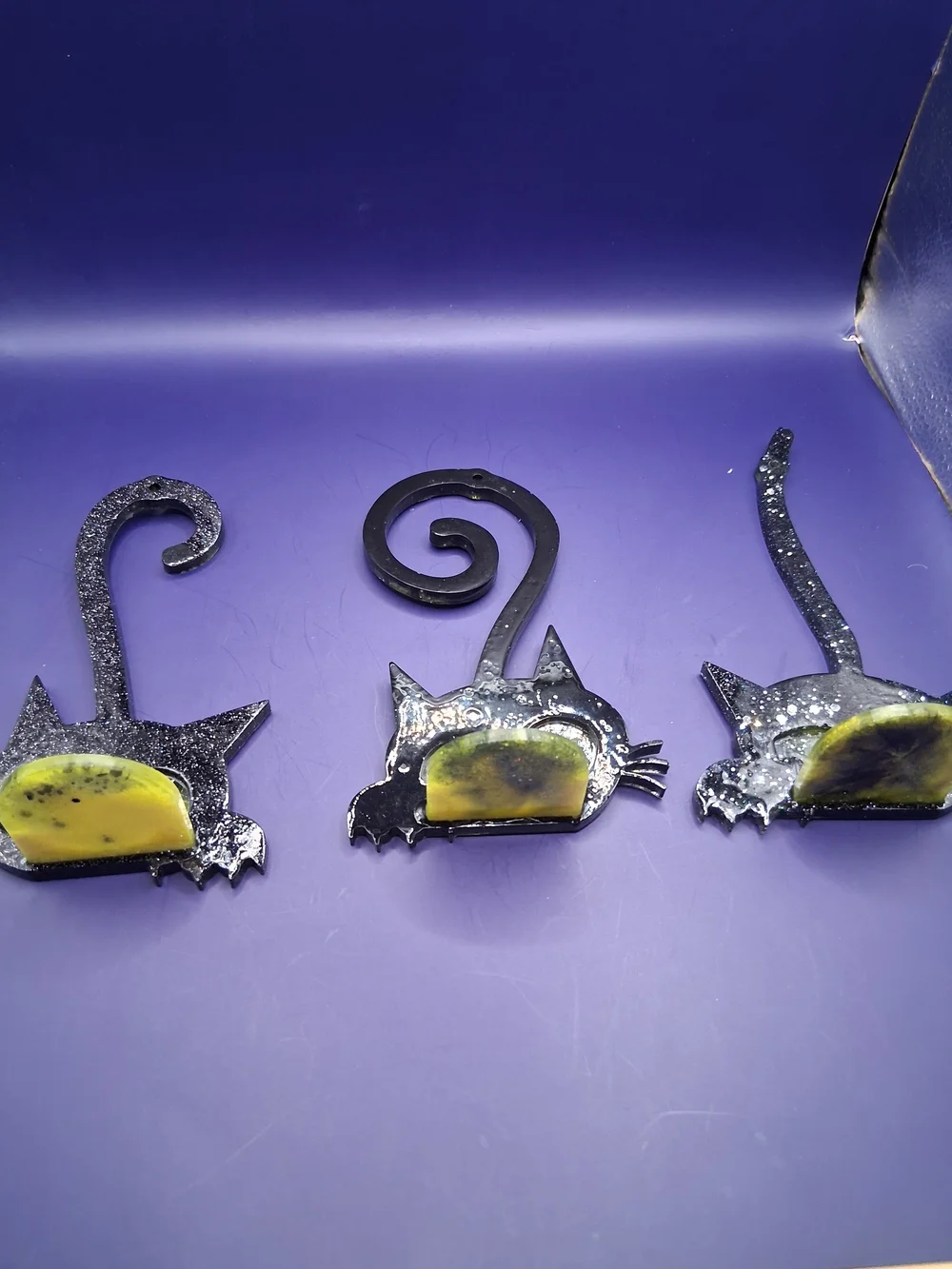 Decorative Black Cat Wall T-Light Holder - Set of 3